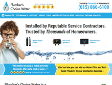 Tablet Screenshot of plumberschoicewater.com